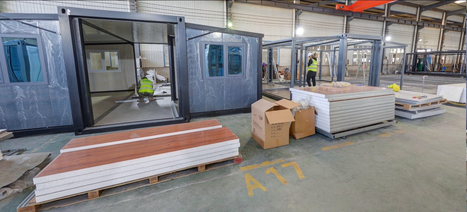 Container house assembly line