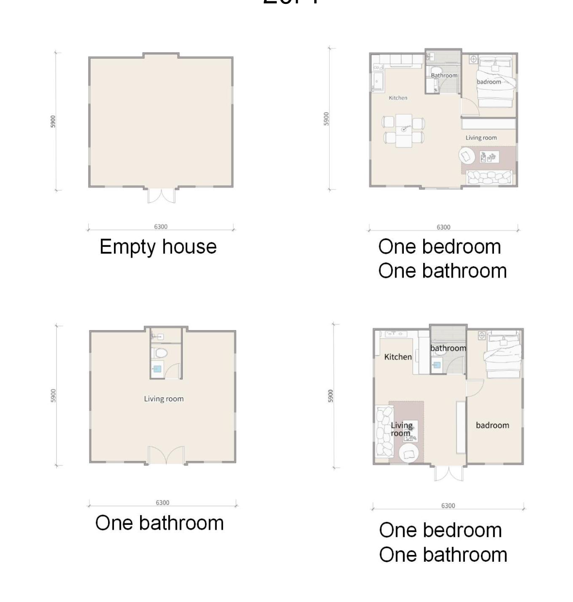 20FT floor plan variants 1