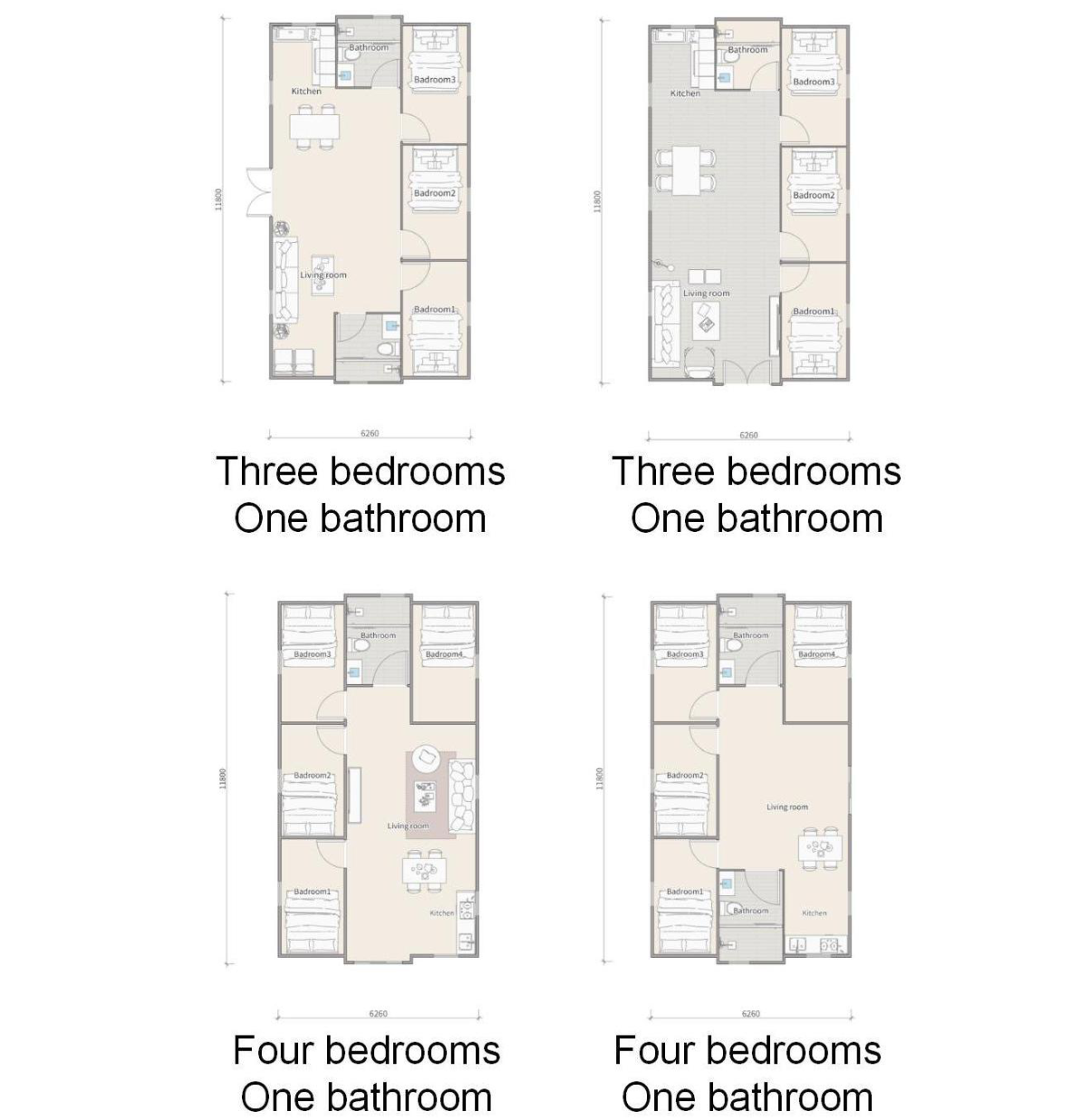 40FT floor plan variants 2