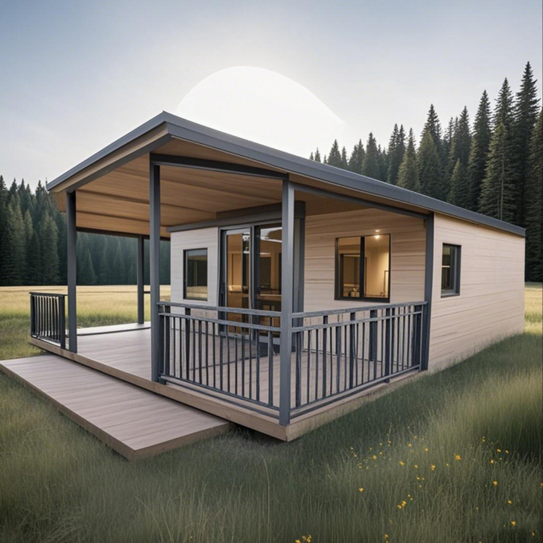 20FT Wood-Grain Folding Container House with Porch