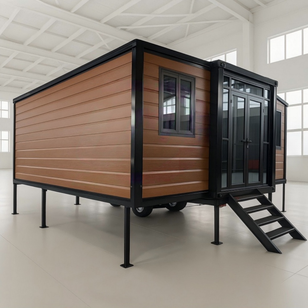 20FT Brown Wood-Grain Mobile Folding Container House