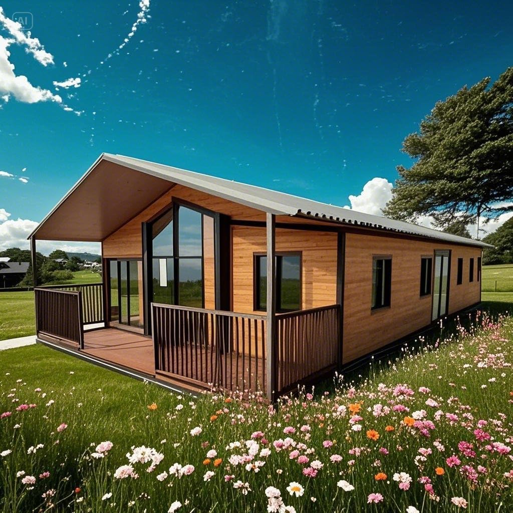 20FT Lakeside Wood-Grain Folding Container Cabin