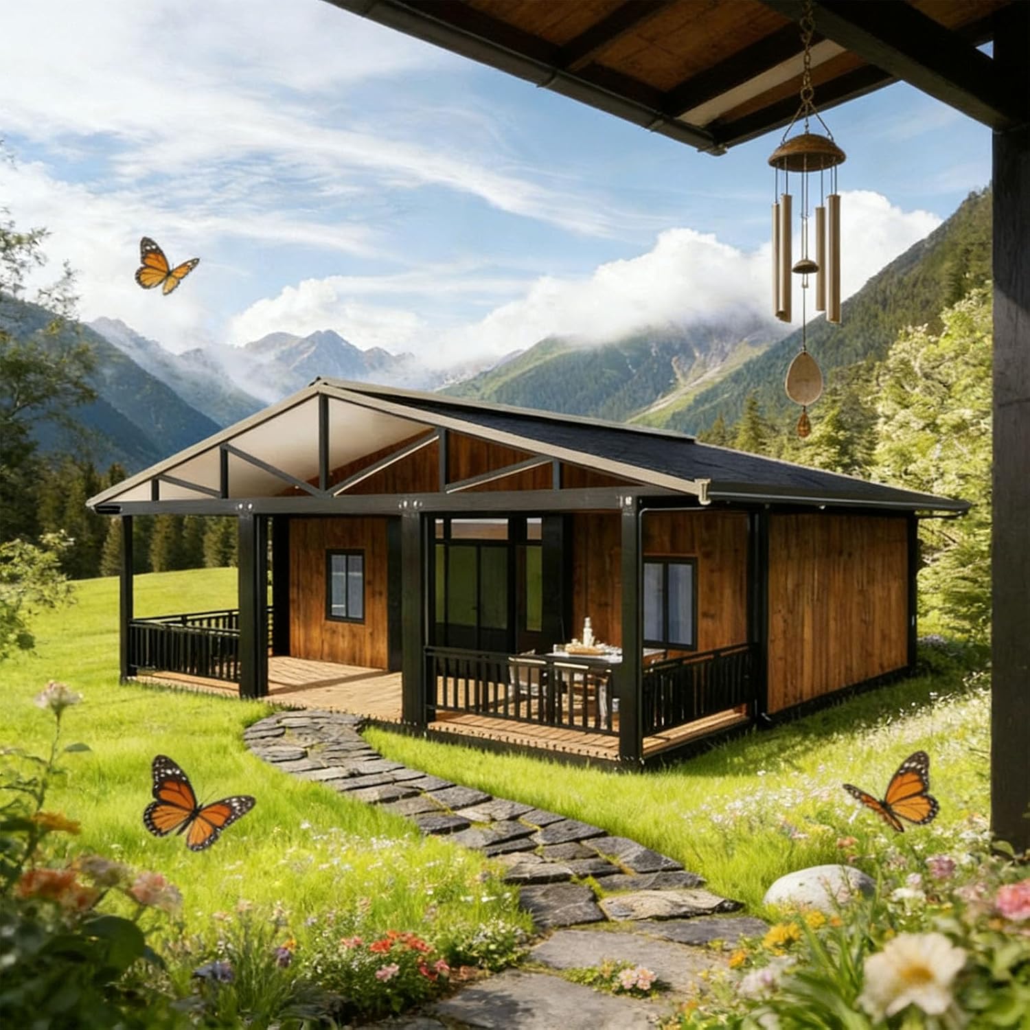 20FT Park View Wood-Grain Folding Container Cabin