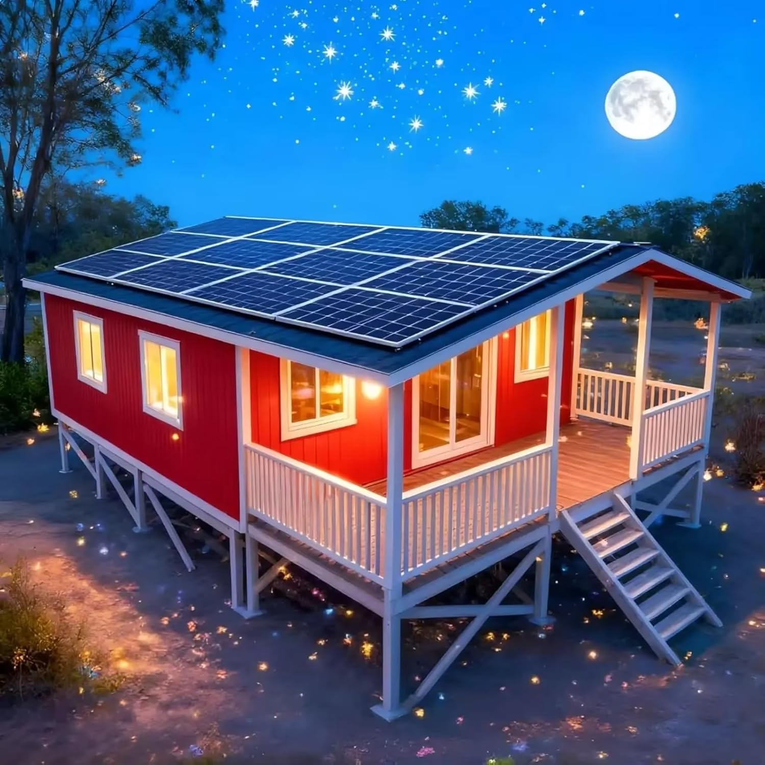 20FT Wood-Grain Glass-Wall Expandable Container House