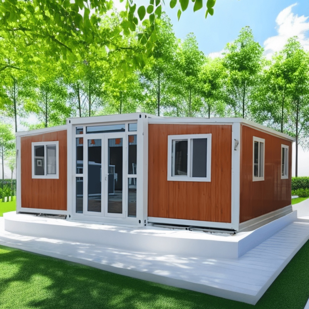 20FT White-Frame Wood-Grain Folding Container House