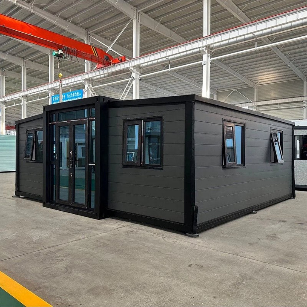 20FT Teak Folding Container Cabin with Corner Glazing