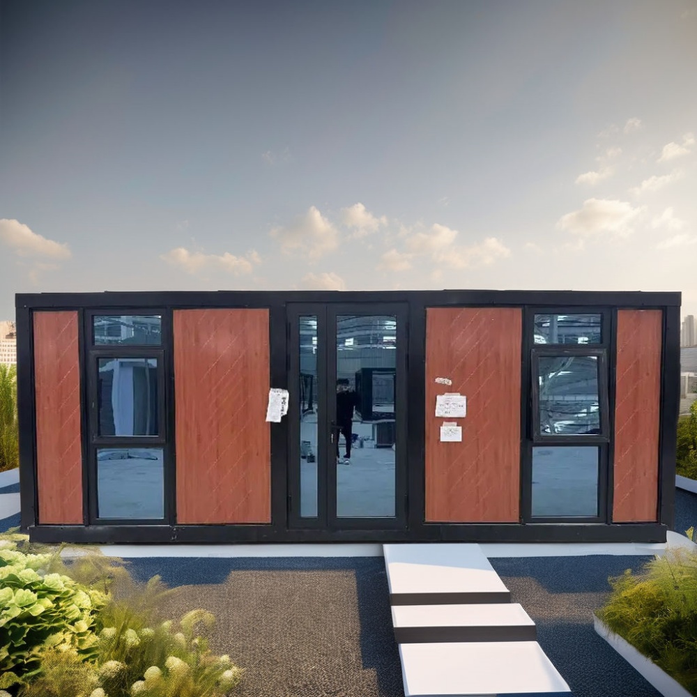 40FT Mahogany Folding Container House for Rooftop Terraces